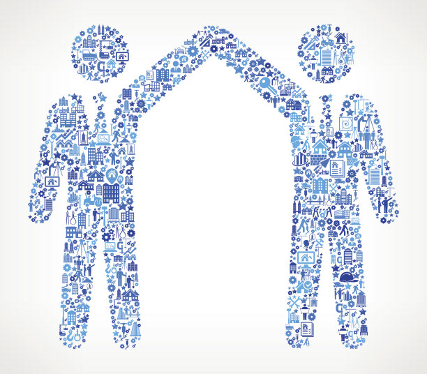 商业伙伴关系建设行业矢量图标模式图片下载