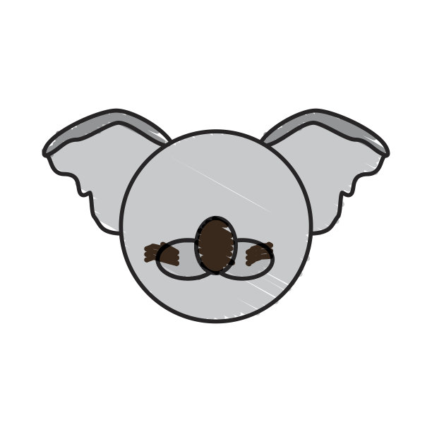 画考拉脸的动物图片下载