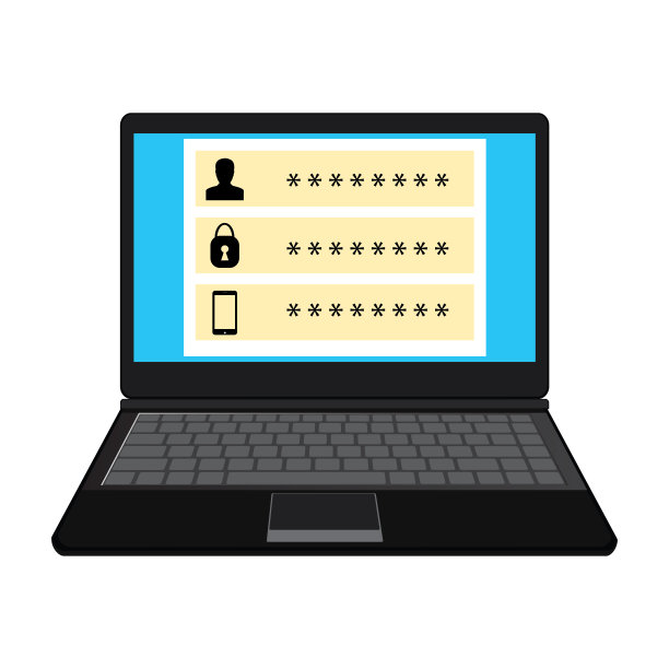 笔记本电脑密码保护。图片下载