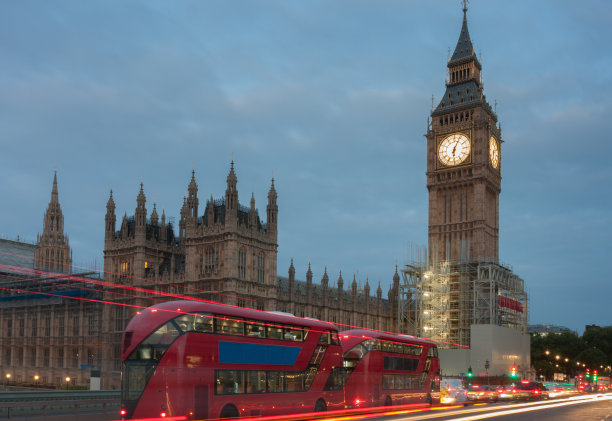 威斯敏斯特桥，早上的大本钟图片下载