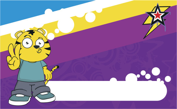 年轻有趣的老虎孩子卡通背景4图片下载