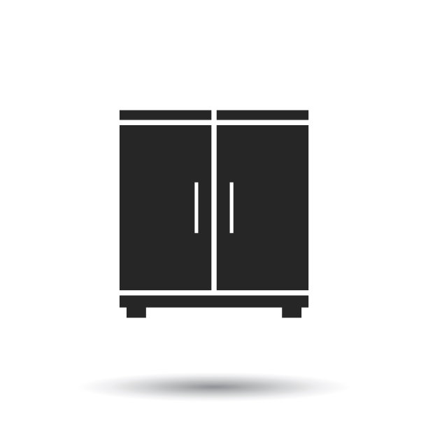 橱柜图标上的白色背景。现代平面象形文字用于商业，营销，互联网。简单的平面矢量符号的网站设计。图片下载