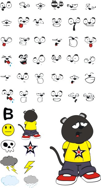 悲伤的幽灵孩子卡通表情集图片下载