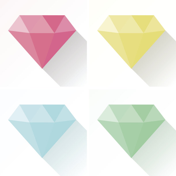 四种不同颜色的钻石形状图片下载
