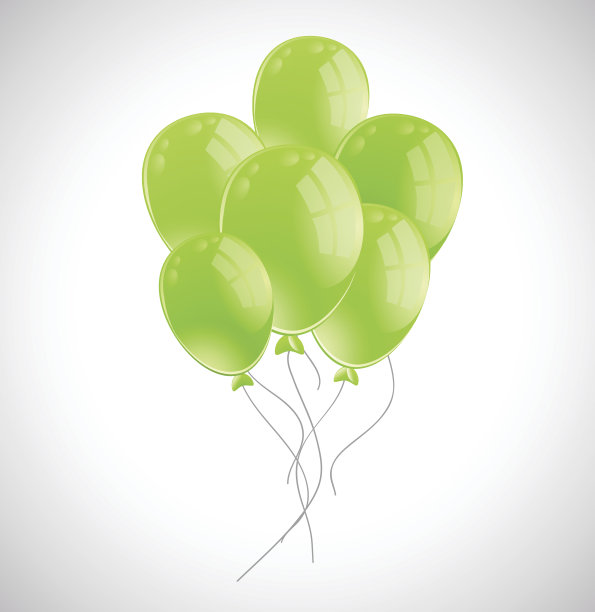 白色背景上的绿色气球图片下载