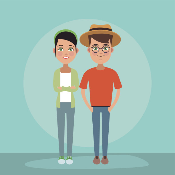 年轻夫妇卡通图片下载