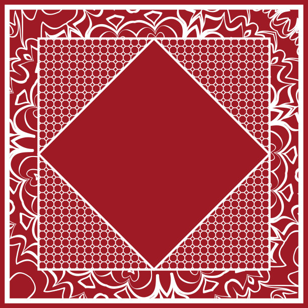 用六边形装饰的艺术装饰。印花面料有装饰性的边。台布，围巾，地毯，枕套的设计。矢量图图片下载