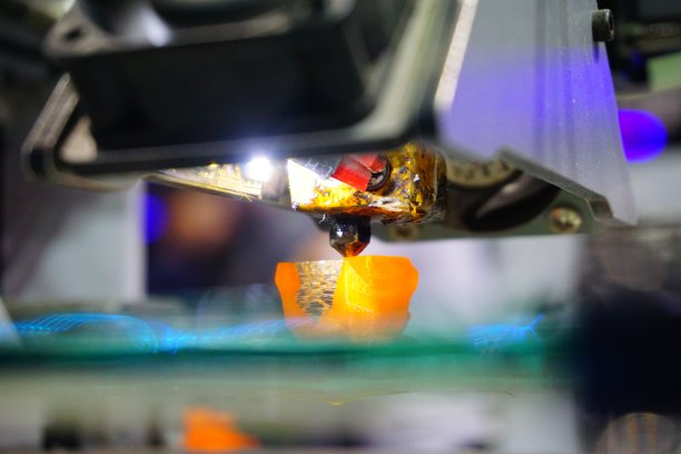 3D打印机细节在行动素材图片