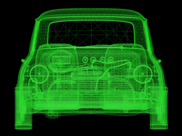 前视图的经典汽车模型图片下载