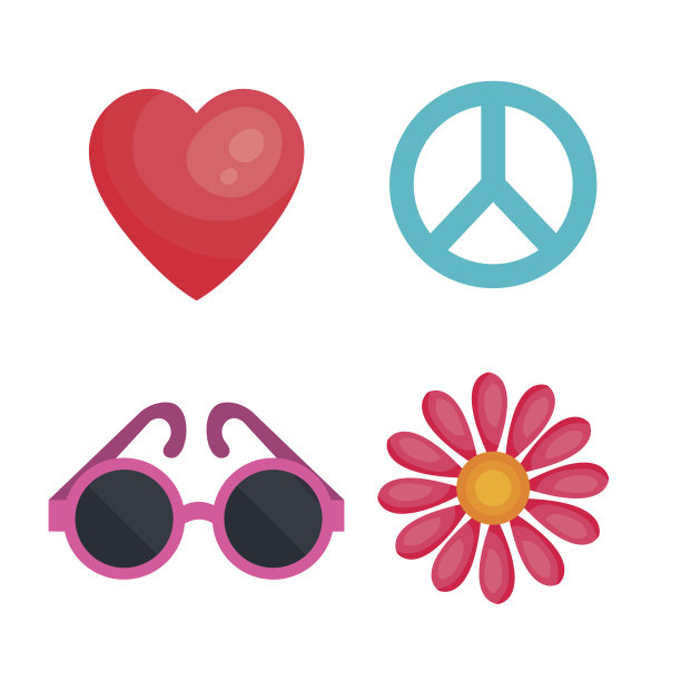嬉皮士对象设计图片下载