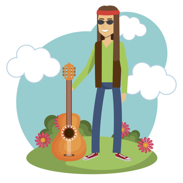 嬉皮士风格设计图片下载