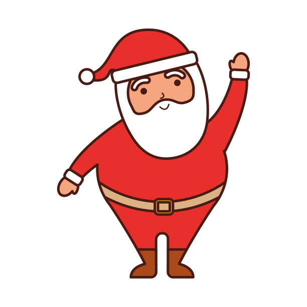 圣诞快乐，圣诞老人挥挥手滑稽素材图片