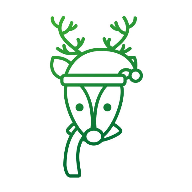 圣诞驯鹿用帽子和围巾装饰素材图片