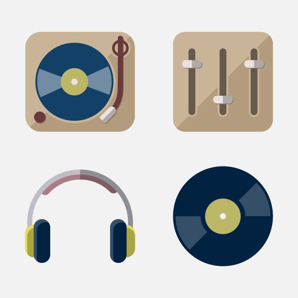 Dj转盘图标设置平面设计图片下载