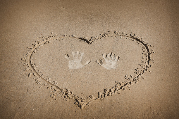 沙滩上的标志图片下载