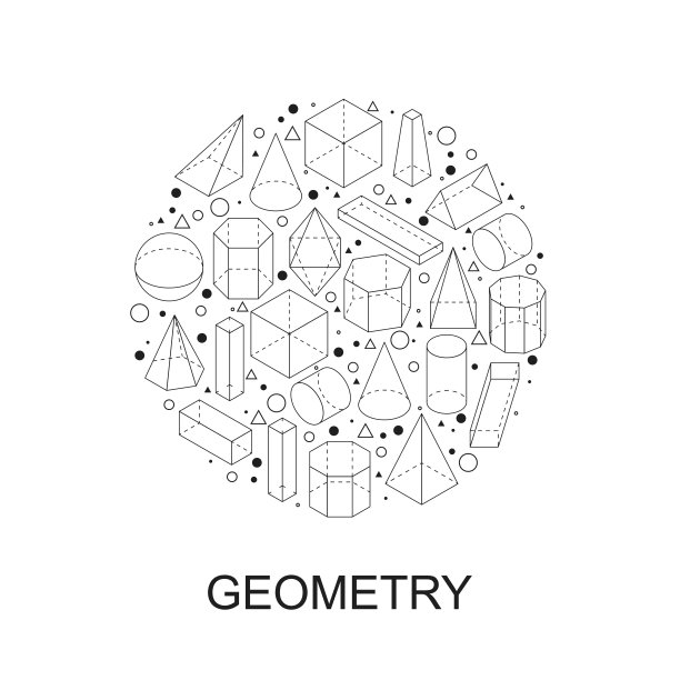 几何形状。圆邮票的象征。素材图片
