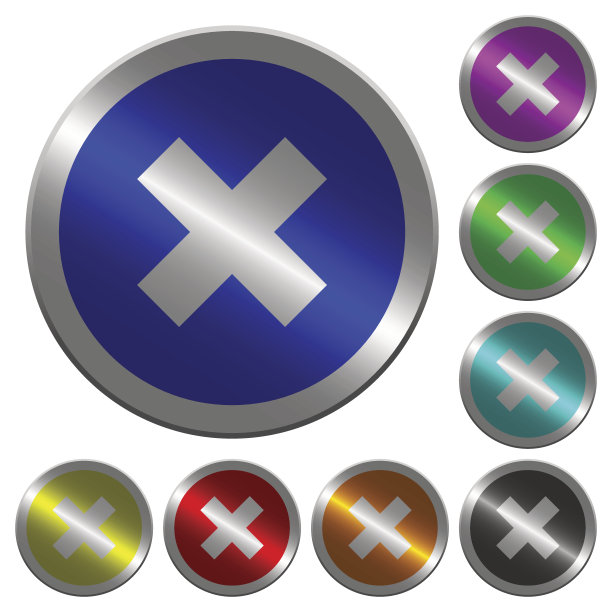 取消发光的硬币状圆形颜色按钮图片下载