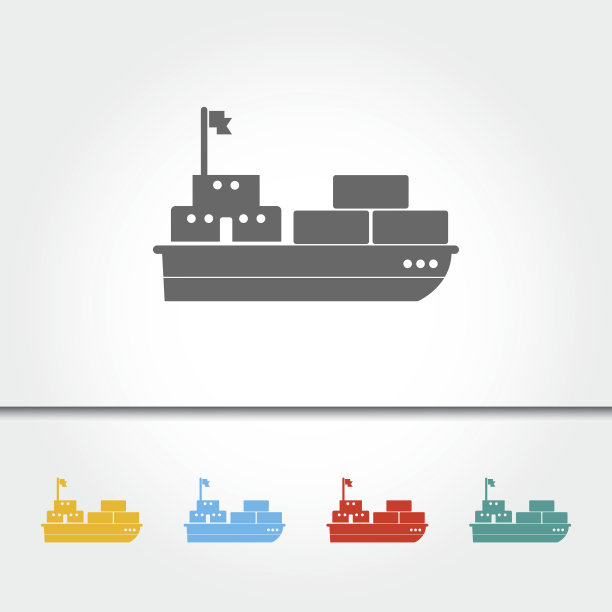 货船单图标矢量插图图片下载