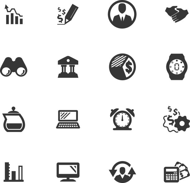 业务管理和人力资源图标集图片下载