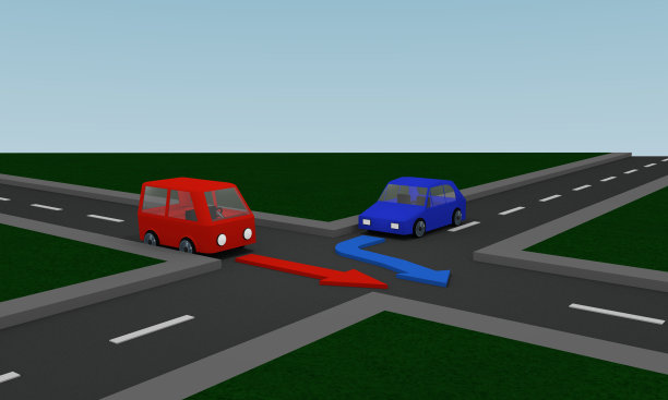 交通形势:右拐，左拐一个交叉口是透视角度的反映图片下载