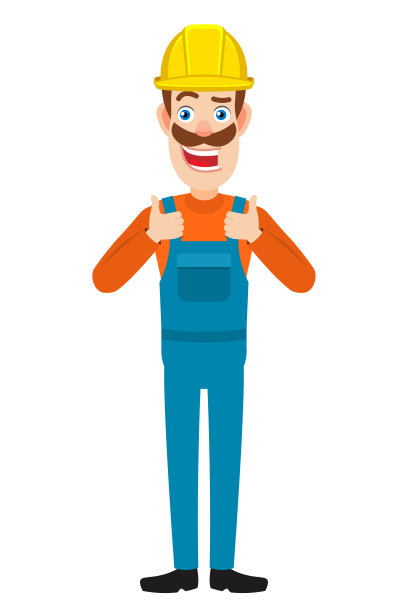 建筑商竖起大拇指图片下载