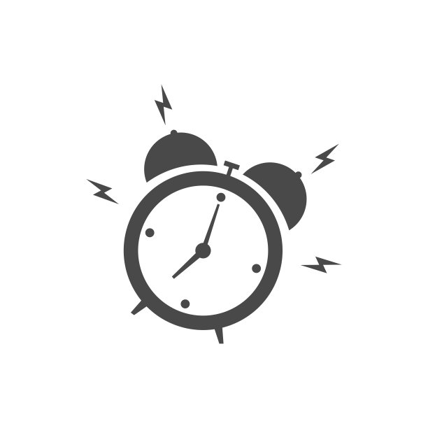 闹钟图标隔离在白色背景图片下载