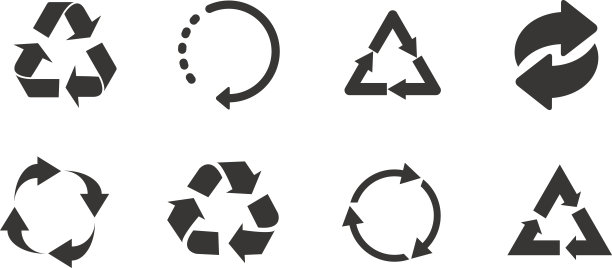 循环图标设置黑色的白色背景图片下载