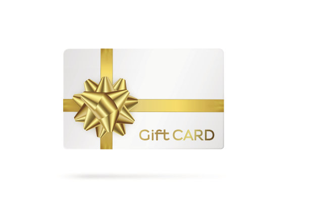 礼物白色的带金色丝带的卡片。图片下载