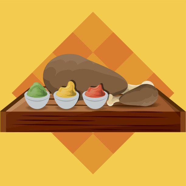 美味的烤鸡腿和酱汁菜单餐厅图片下载