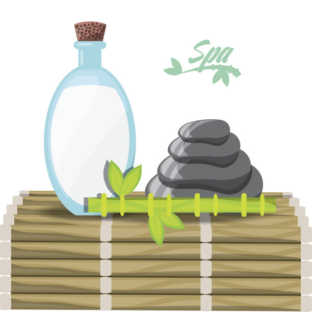 用石头和竹子制成的天然产品图片下载