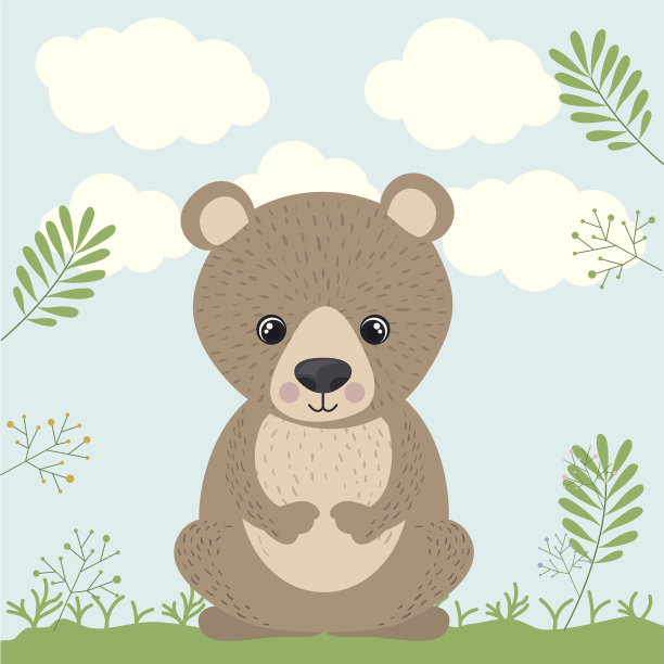 小熊可爱的野生动物图标图片下载