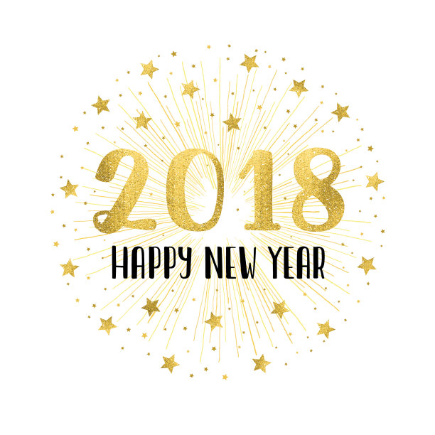 2018新年金色烟花素材图片