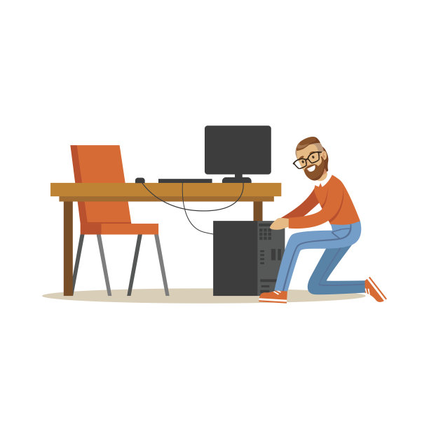 工程师系统IT管理员工作，网络服务矢量说明图片下载