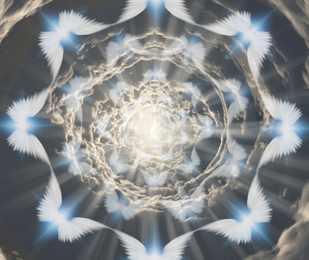 云雾隧道中的天使图片下载