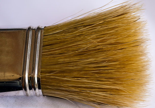 极端近距离的老油漆刷刷毛图片下载