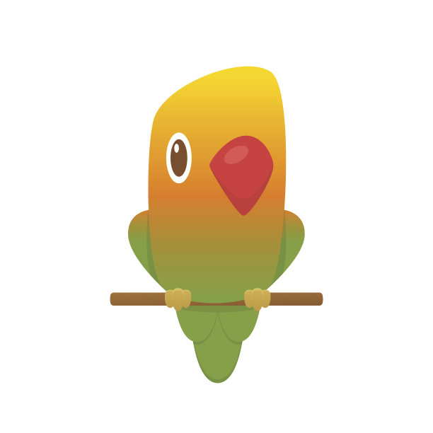 可爱的卡通爱情鸟向量图片下载