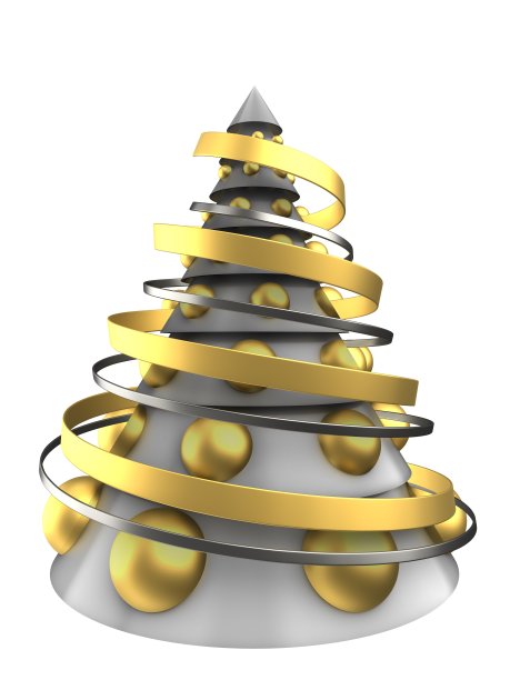 立体白色圣诞树图片下载