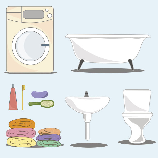 不同的浴室用品图片下载