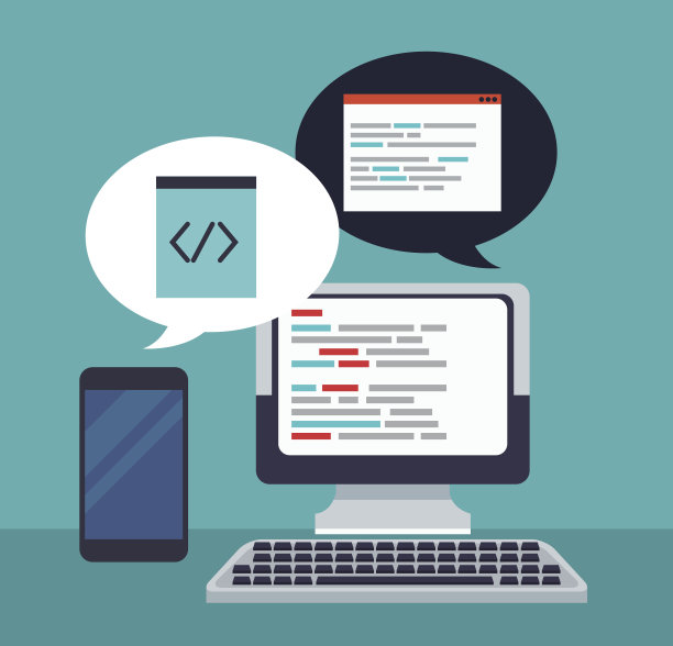 彩色背景技术计算机和程序代码对话框图片下载