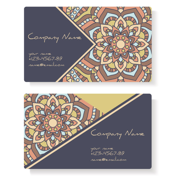 名片手绘圆形装饰/曼荼罗风格图片下载