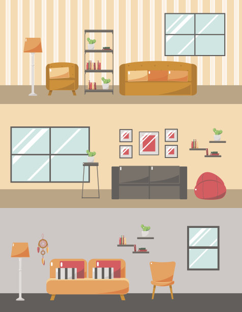 内部的房子。客厅和家具。图片下载