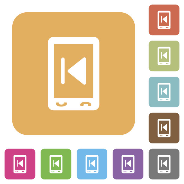 移动媒体圆角方形平面图标图片下载