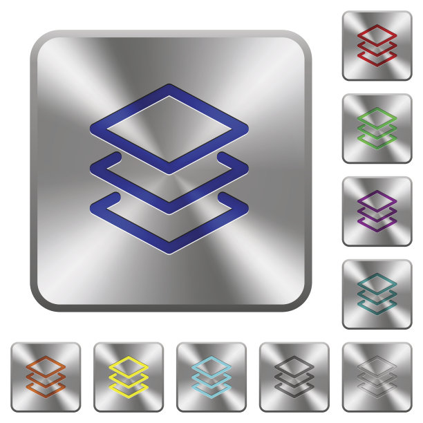 层圆形方形钢按钮图片下载