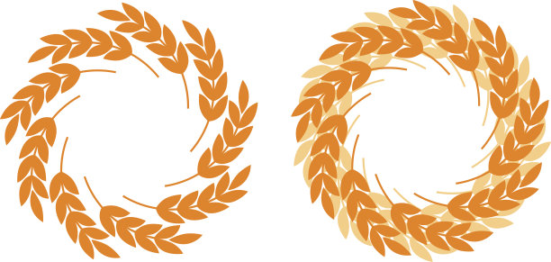 橙色麦片花环素材图片