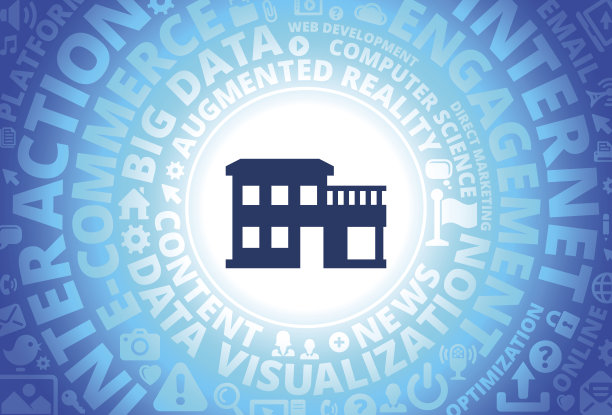 互联网上的家图标现代技术词汇背景图片下载