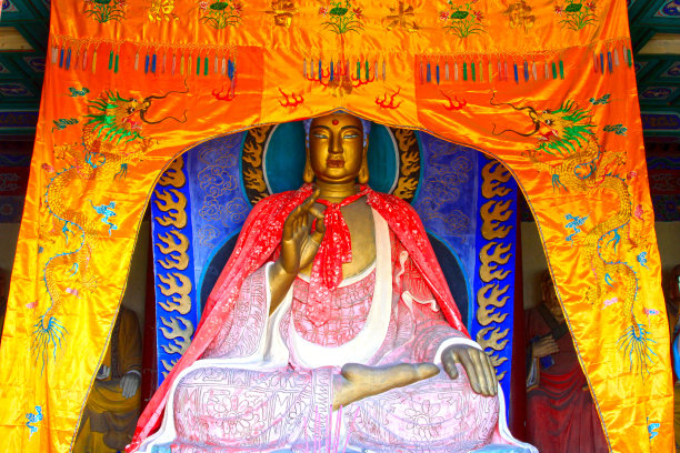 寺庙里的佛像，特写照片素材图片