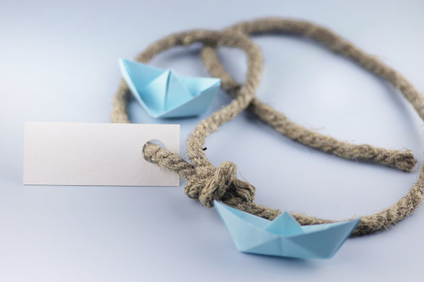 粘纸与粗编织绳和船舶纸折纸图片下载