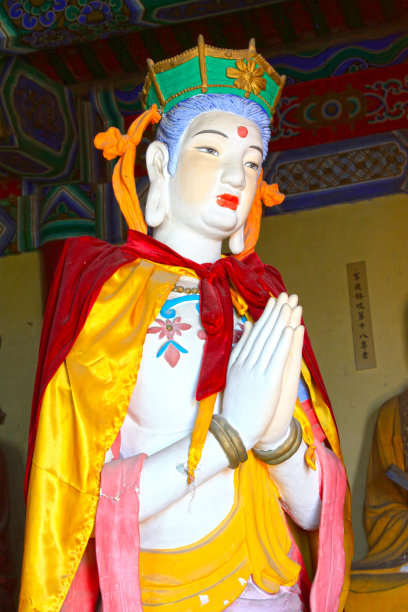 寺庙里的佛像，特写照片素材图片