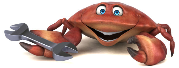 有趣的螃蟹- 3D插图图片下载