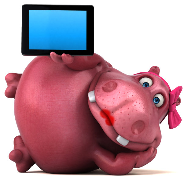 粉色河马- 3D插图图片下载